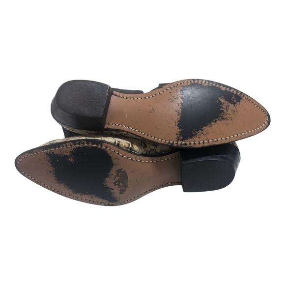 Capezio Womens Ivory Brown Python Leather Western Boots Size 8N Cowgirl Narrow - Picture 8 of 8